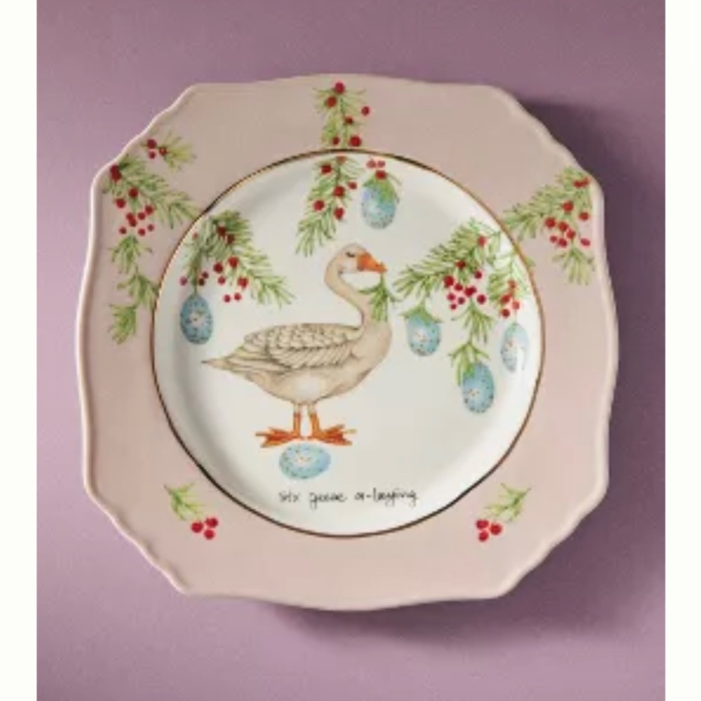 Anthropologie  LOU ROTA TWELVE DAYS OF CHRISTMAS DESSERT PLATE